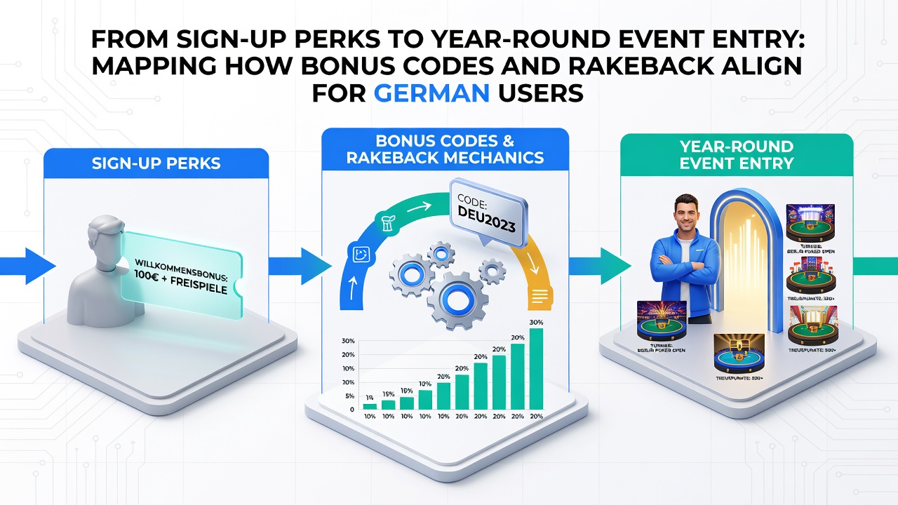 Diagramm zur Integration von Rakeback und Bonus-Codes für Turnierteilnahmen