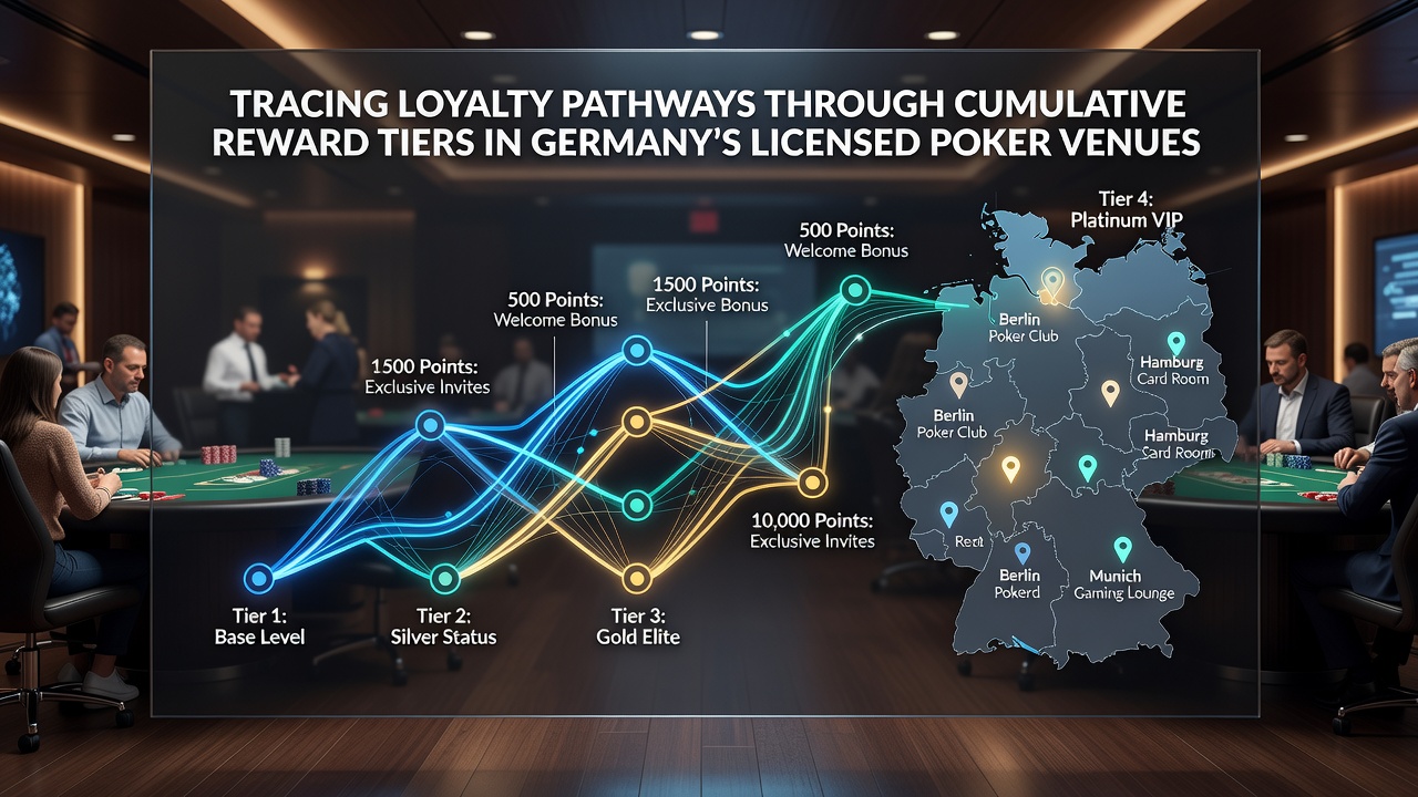 Darstellung von Spielerverläufen und Belohnungshierarchien in Poker-Venues