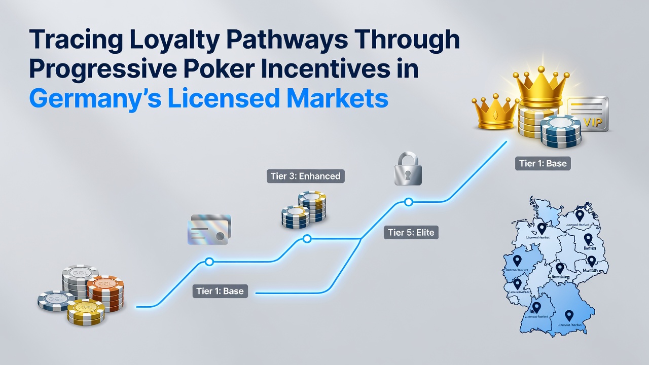 Illustration der Treuepfade und progressiven Anreizstrukturen auf lizenzierten deutschen Poker-Plattformen